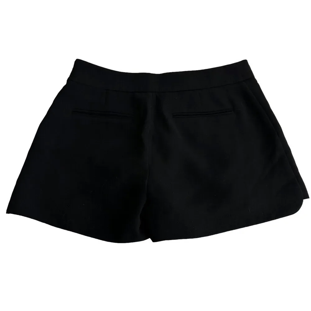 j crew travel black white Textured tuxedo Mini Shorts Size 2